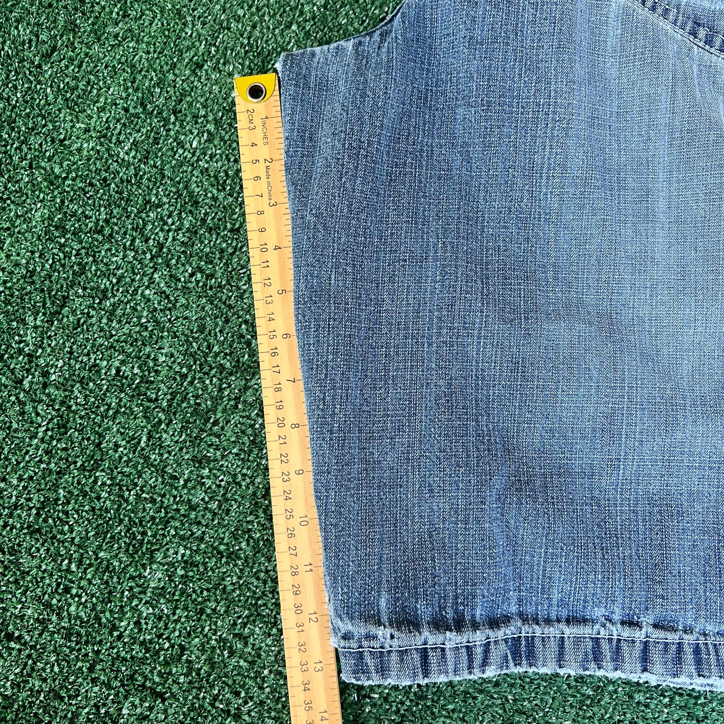 Y2K Southpole Baggy Light Wash Distressed Blue Jean Shorts - 41x13.25"