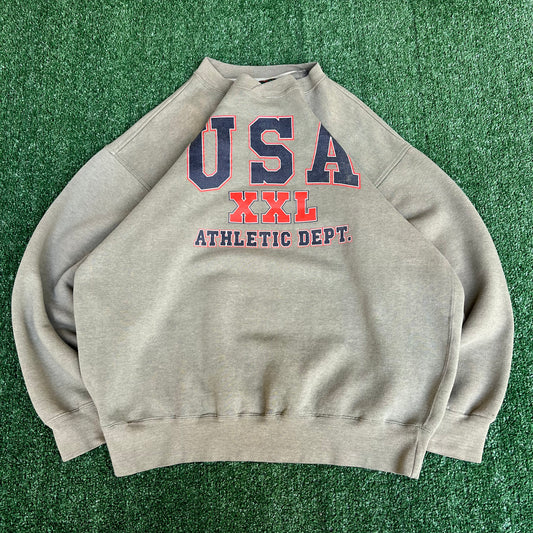 Vintage 90s Men's Galt Sand USA 2XL Athletic Dept. Light Green Sweatshirt - Large