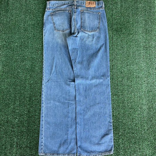 Y2K GAP Baggy Wide-Leg Medium Wash Blue Jeans - 36x33.25" 20" Openings