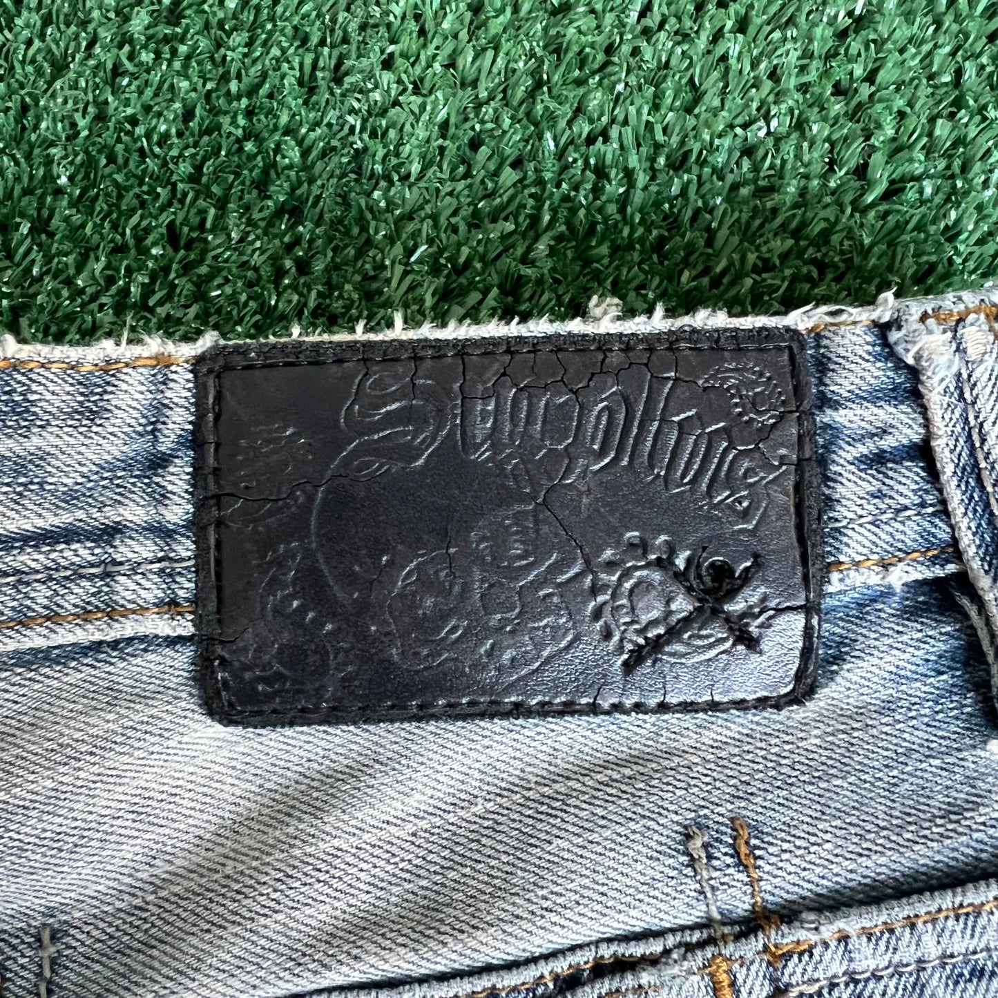Y2K Surplus Eagle Wide-Leg Baggy Blue Jeans - 34x32.5" 20" Opens