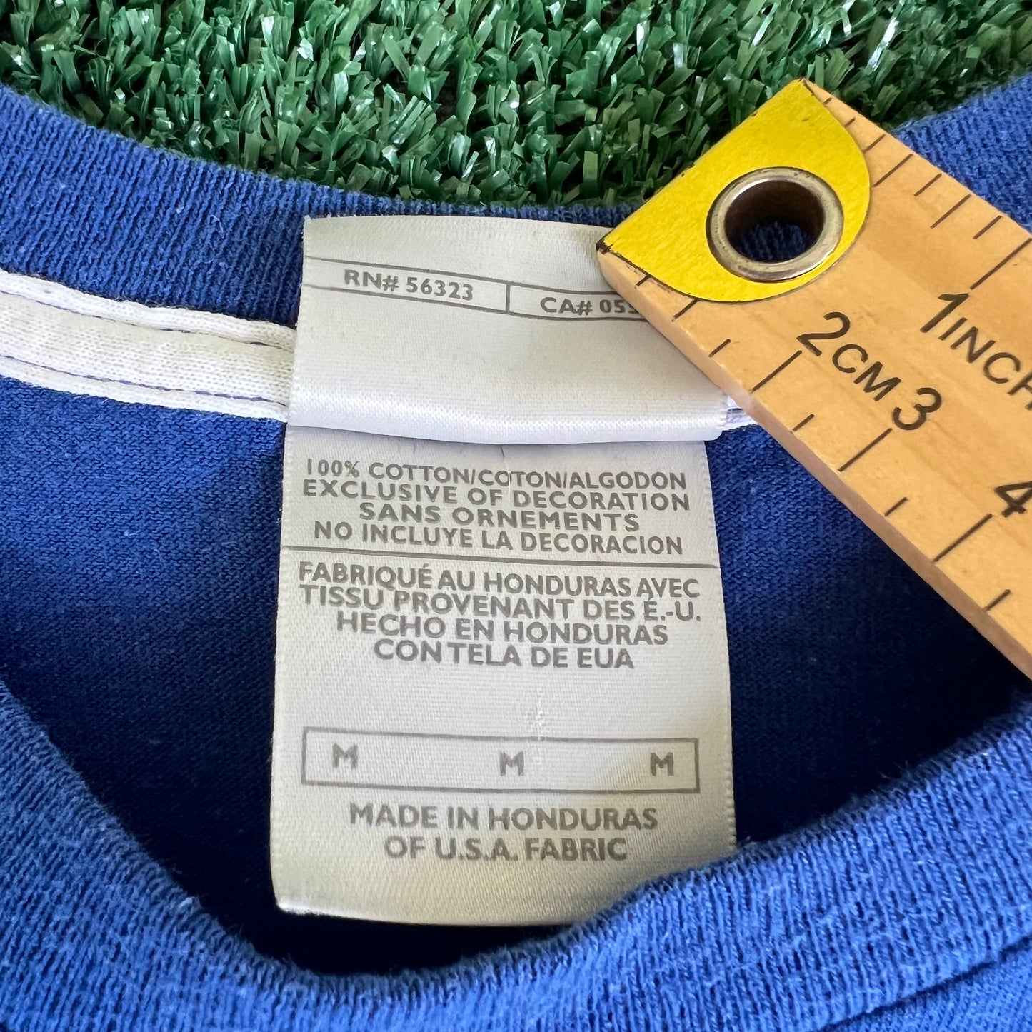 Y2K Nike Silver Tag Mini Logo Essential Blue T-Shirt - Large
