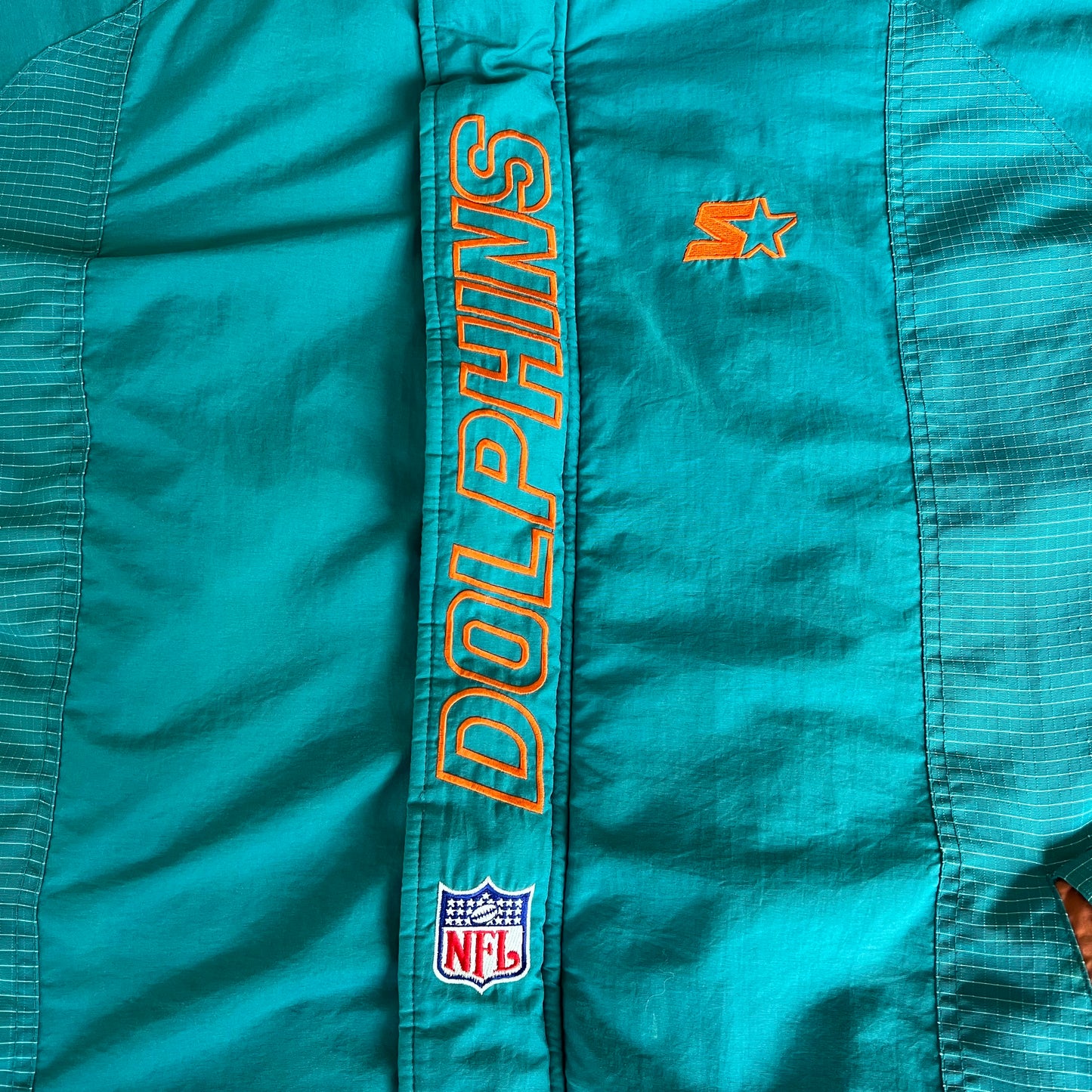 90s Starter NFL Miami Dolphins Teal Puffer Coat - XL