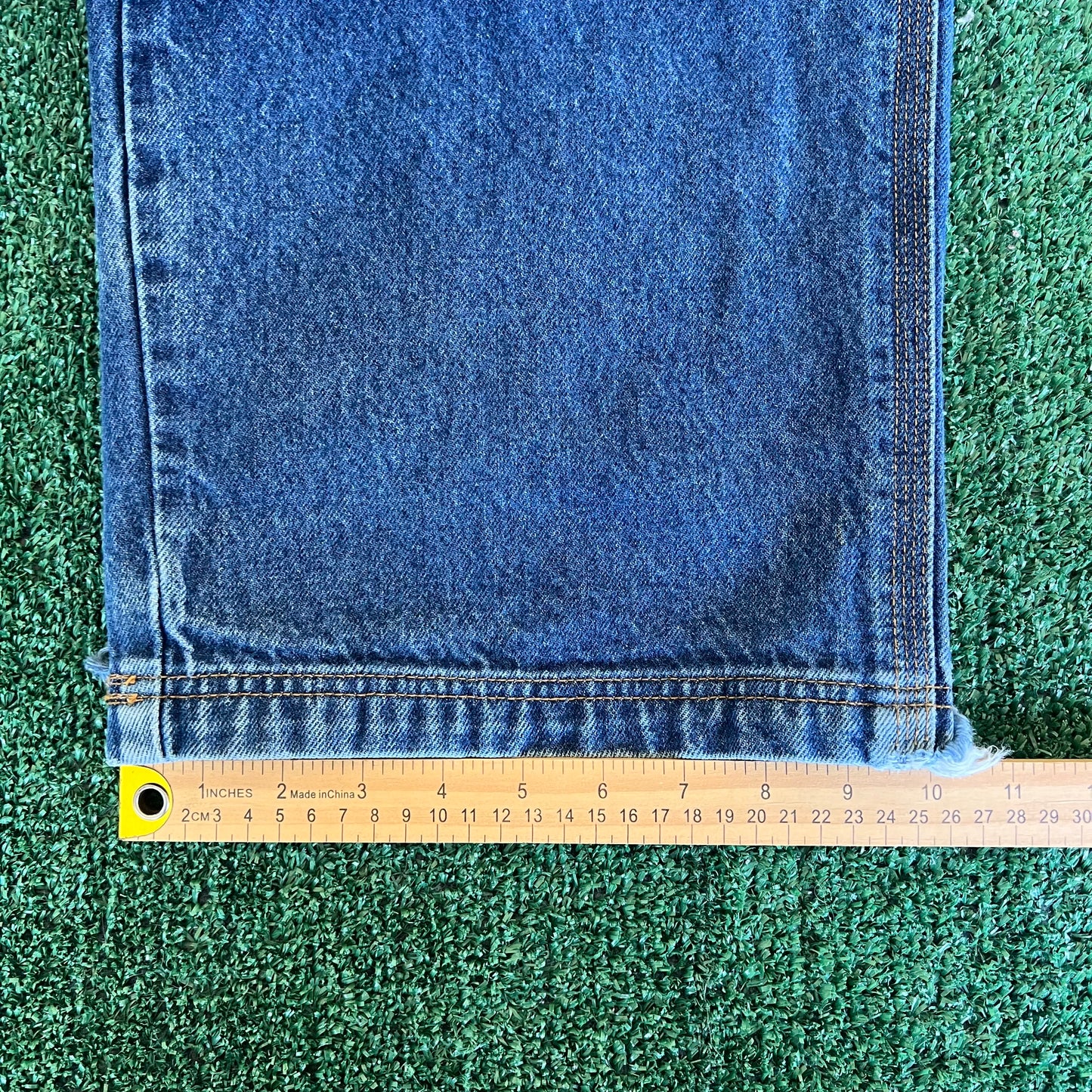 Y2K Timberland Boot Co Baggy Wide-Leg Blue Jeans - 38x32" 20" Opens