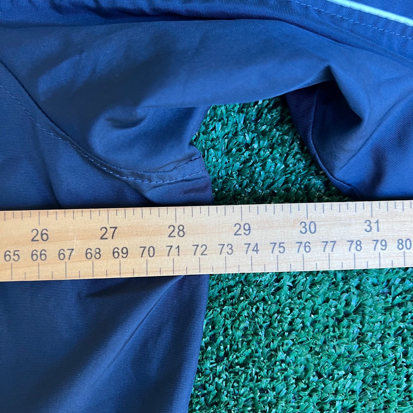Vintage Y2K Men's Nike Baggy Navy Blue Striped Full Zip Windbreaker Jacket - 2XL