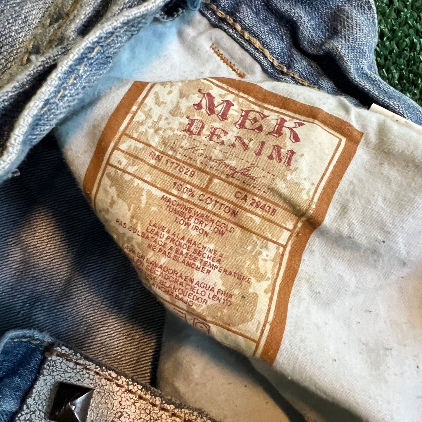 Y2K MEK Baggy Wide-Leg Bootcut Flared Light Wash Blue Jeans - 36x30" 20.5" Openings
