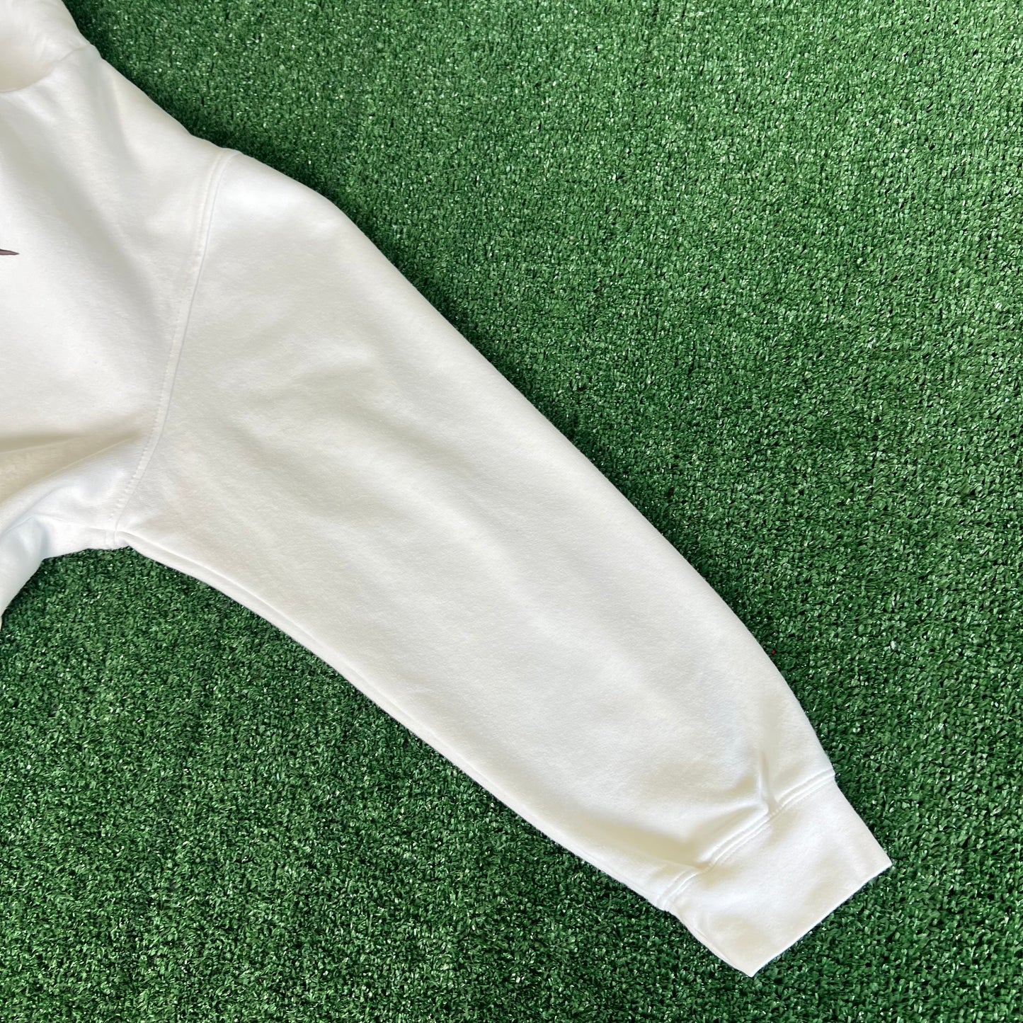 Y2K Nike Essential Side Swoosh Boxy Hoodie White Black - XL 26.5x28.75"