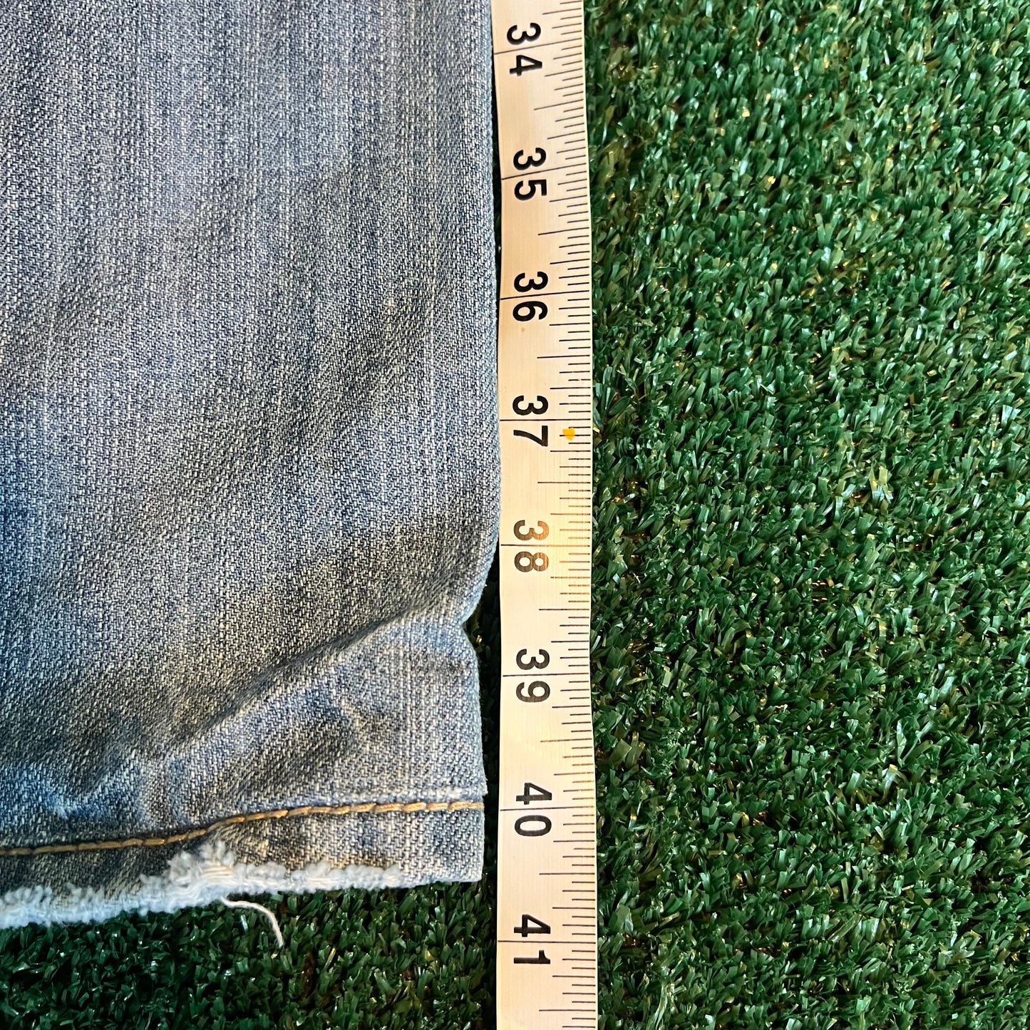 Y2K MEK Baggy Wide-Leg Bootcut Flared Light Wash Blue Jeans - 36x30" 20.5" Openings