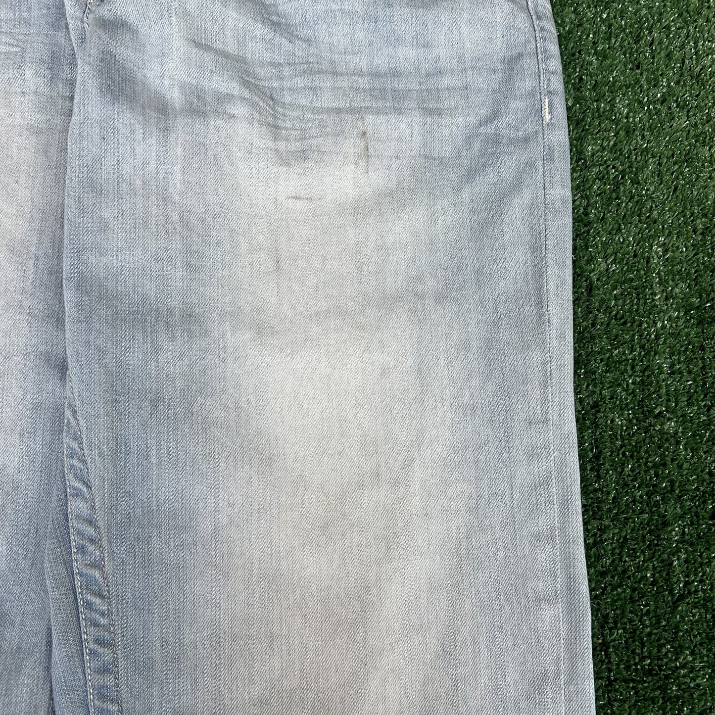 VTG Ecko Unltd. Jeans Mens 36x27" Blue Light Wash Wide-Leg Baggy Flap Pocket Y2K