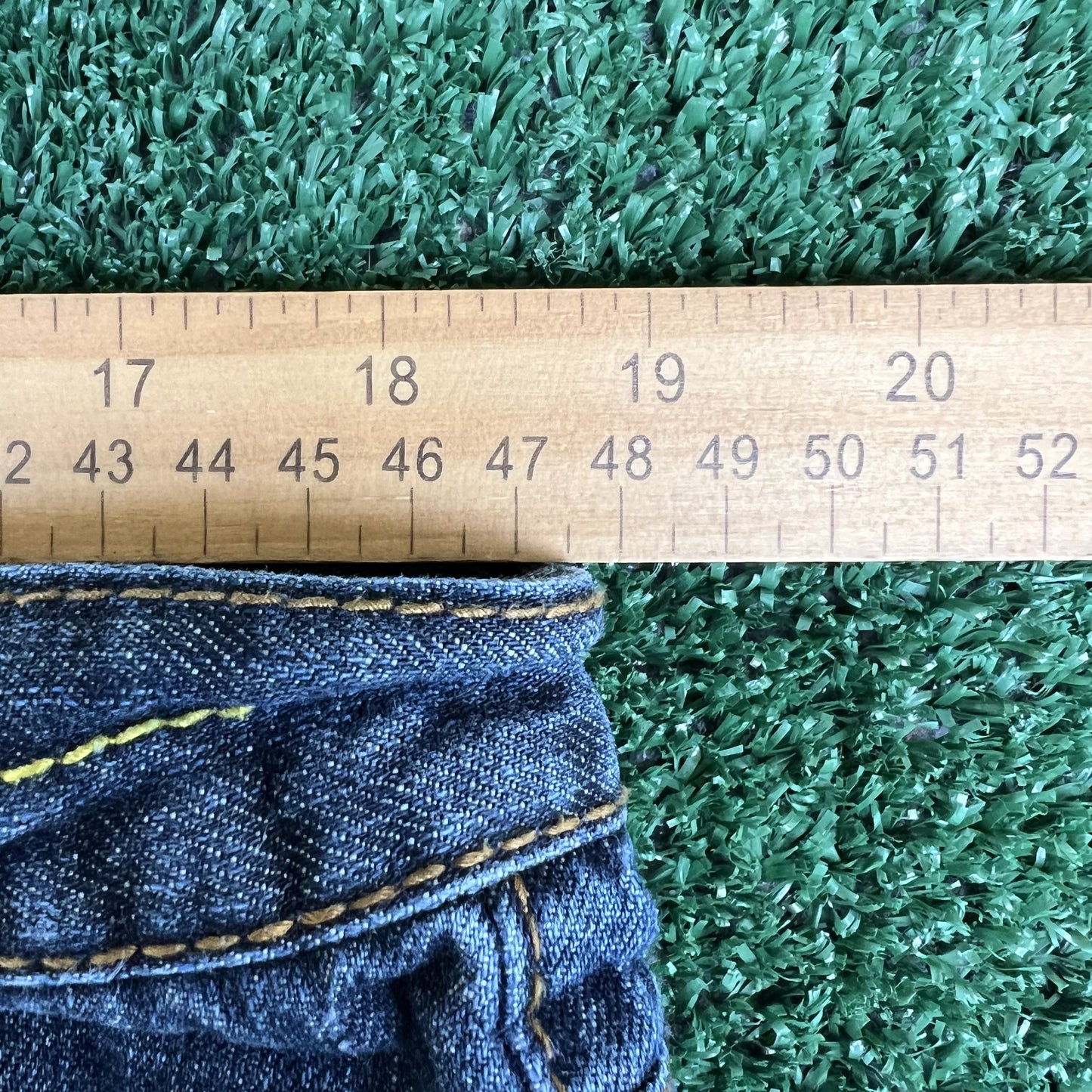 VTG AKDMKS Jeans Mens 37x31" Blue Baggy Wide-Leg Embroidered 20" Openings Y2K