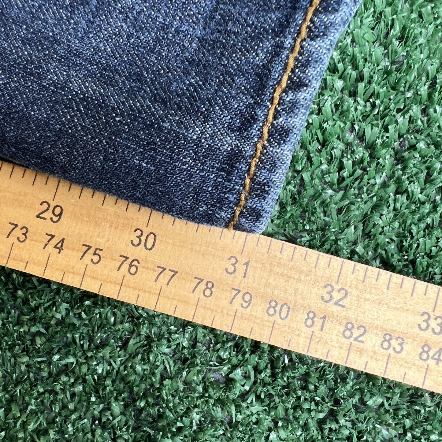 VTG AKDMKS Jeans Mens 37x31" Blue Baggy Wide-Leg Embroidered 20" Openings Y2K