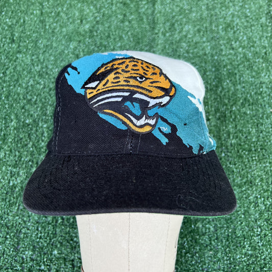 VTG Logo Athletic Hat Adult Blue Jacksonville Jaguars NFL Splash Snapback 90s