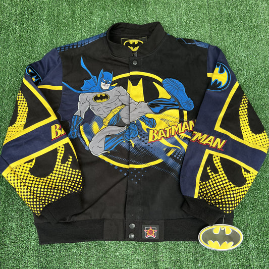NWT Vintage JH Design Batman Racing Jacket – Youth 2XL (Fits Men’s Small, Black)