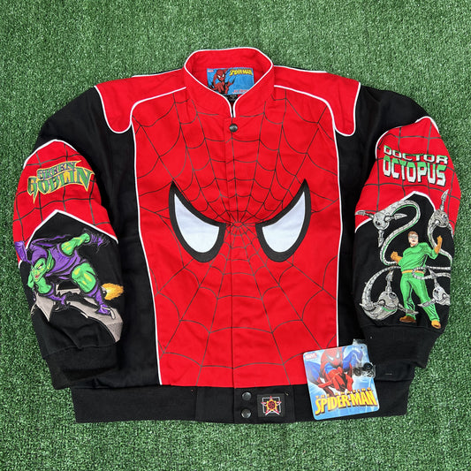 NWT Vintage JH Design Spider-Man Racing Jacket – Youth 2XL (Fits Men’s Small)