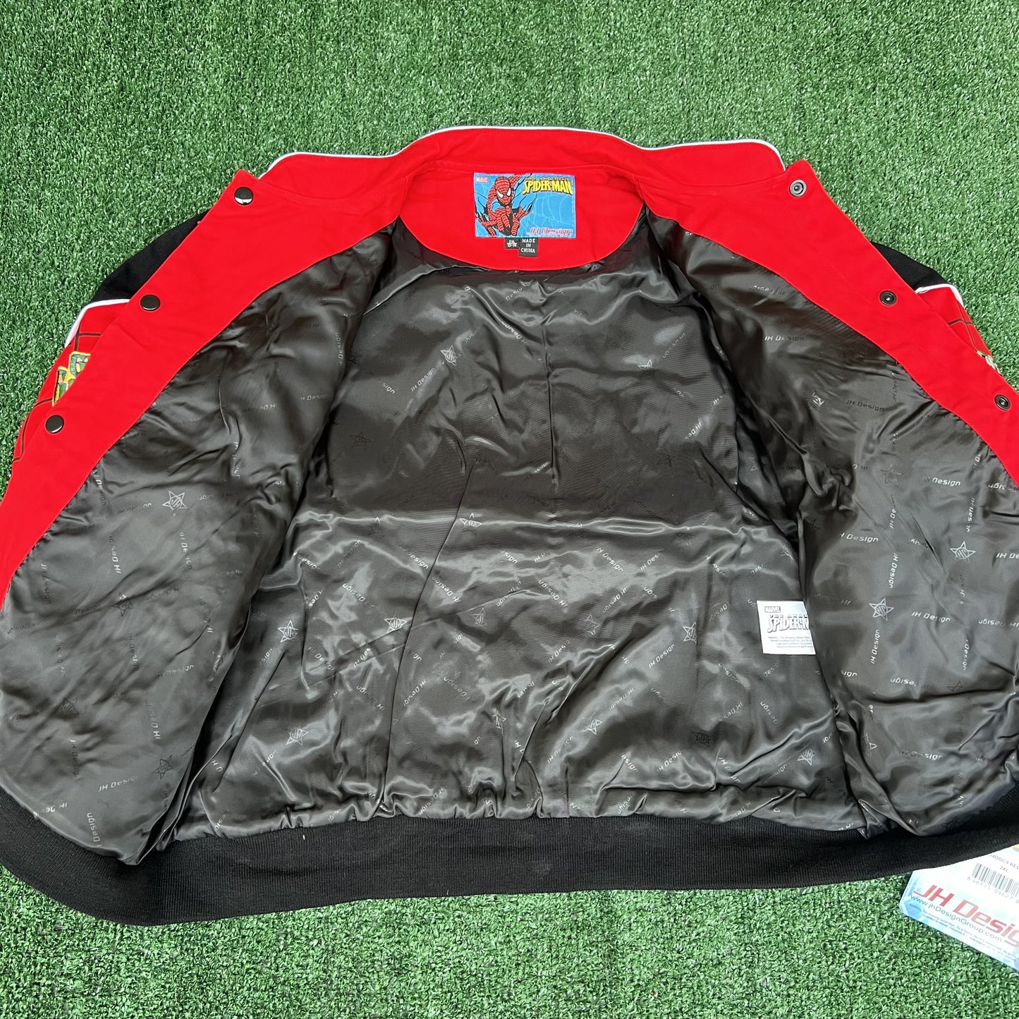 NWT Vintage JH Design Spider-Man Racing Jacket – Youth 2XL (Fits Men’s Small)