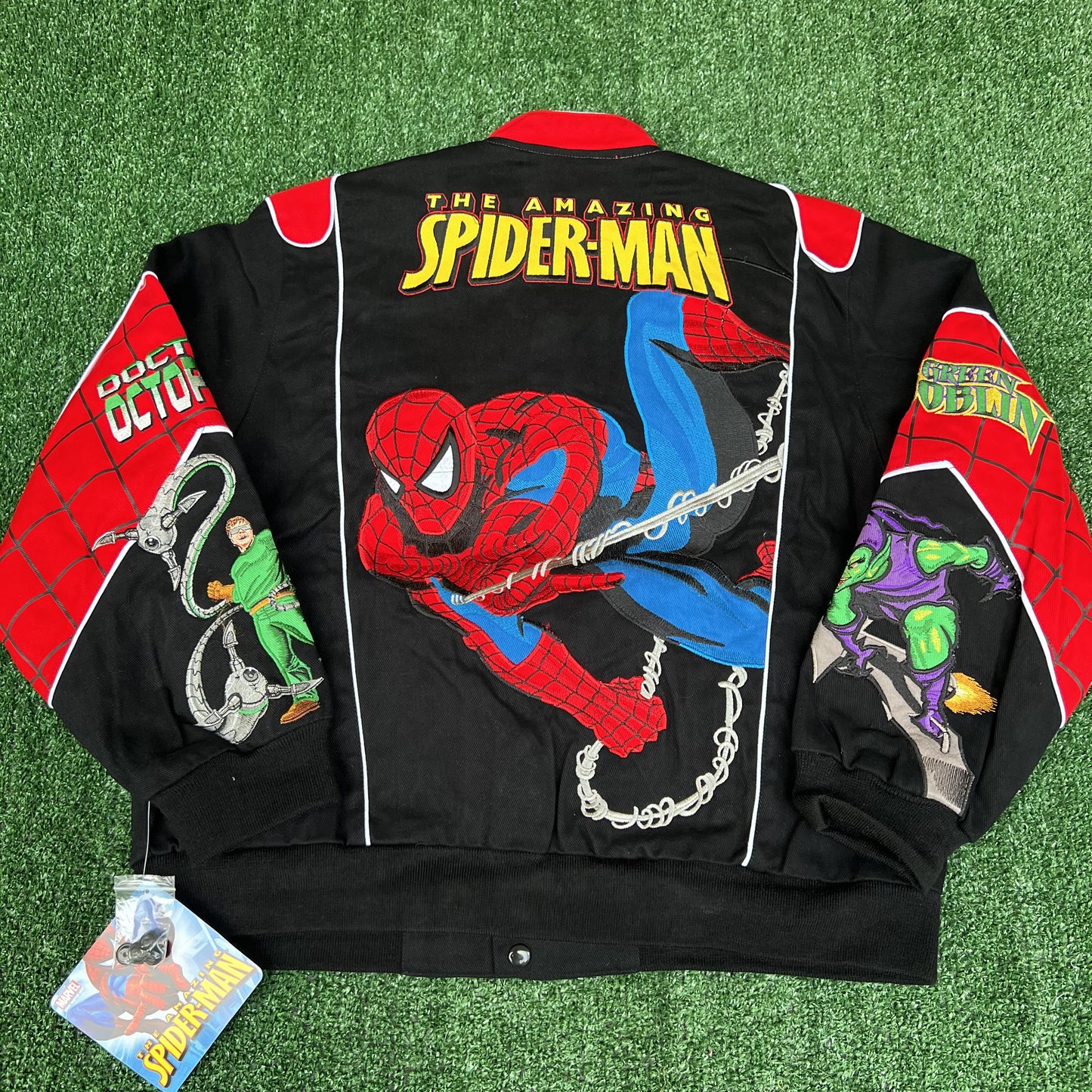 NWT Vintage JH Design Spider-Man Racing Jacket – Youth 2XL (Fits Men’s Small)
