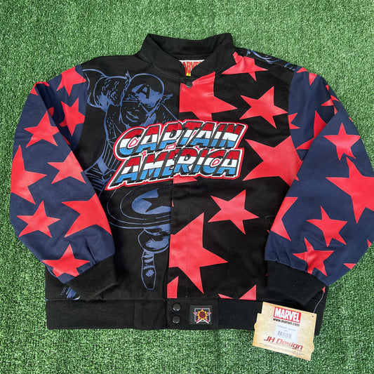 NWT Vintage JH Design Captain America Racing Jacket – Youth 2XL (Fits Men’s Small, Boxy Fit)