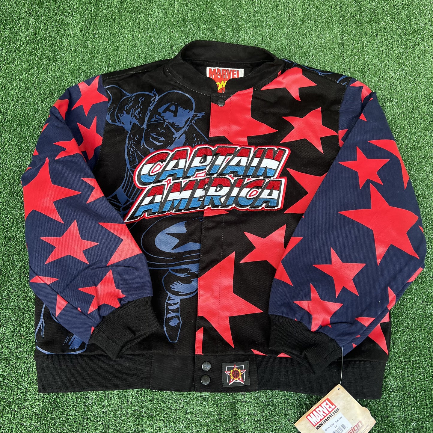 NWT Vintage JH Design Captain America Racing Jacket – Youth 2XL (Fits Men’s Small, Boxy Fit)