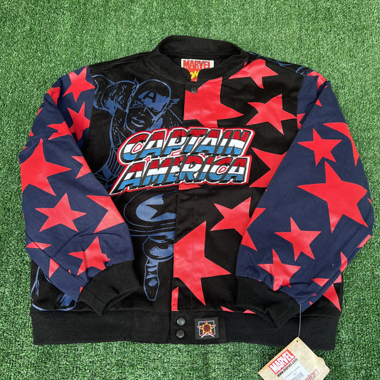 NWT Vintage JH Design Captain America Racing Jacket – Youth 2XL (Fits Men’s Small, Boxy Fit)