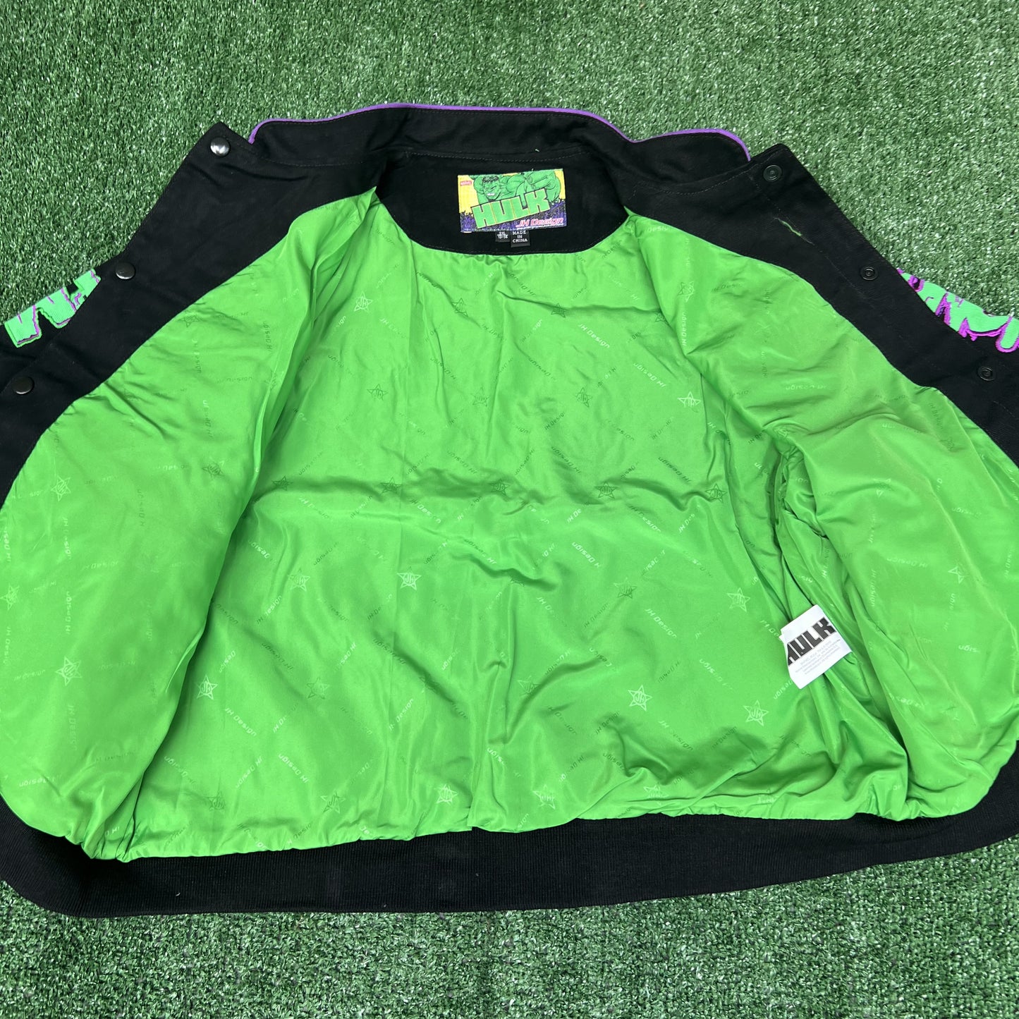 NWT VTG JH Design Hulk Jacket Youth 2XL – Black Men’s S Crop Boxy Racing Marvel