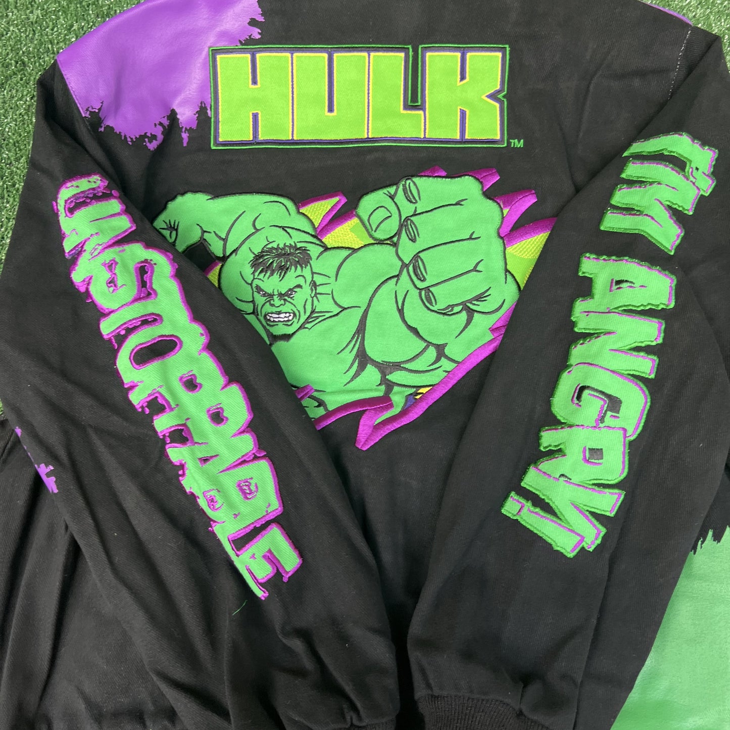 NWT VTG JH Design Hulk Jacket Youth 2XL – Black Men’s S Crop Boxy Racing Marvel