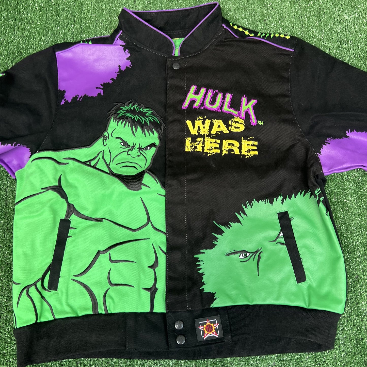 NWT VTG JH Design Hulk Jacket Youth 2XL – Black Men’s S Crop Boxy Racing Marvel