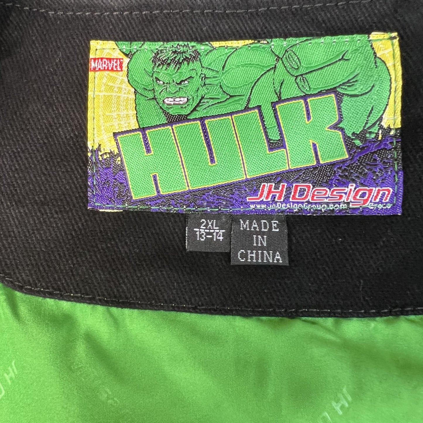 NWT VTG JH Design Hulk Jacket Youth 2XL – Black Men’s S Crop Boxy Racing Marvel