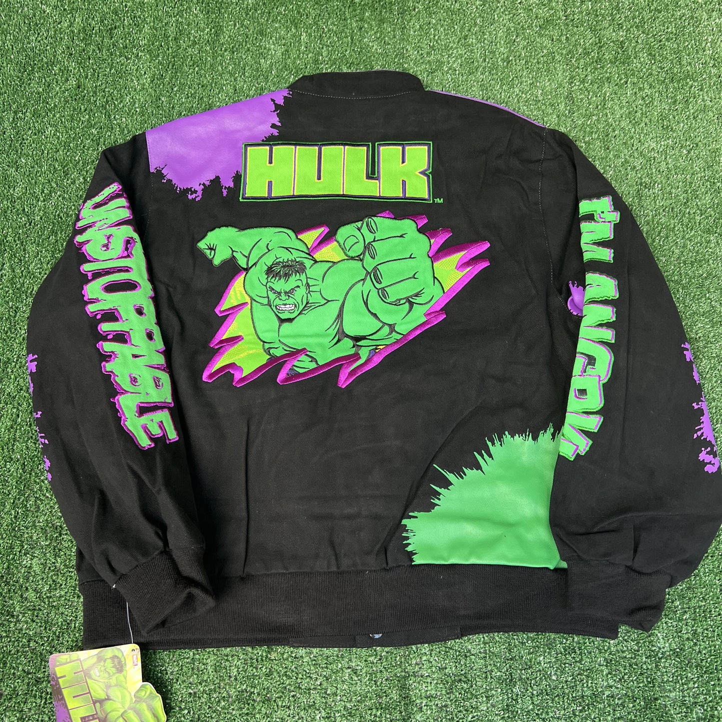 NWT VTG JH Design Hulk Jacket Youth 2XL – Black Men’s S Crop Boxy Racing Marvel