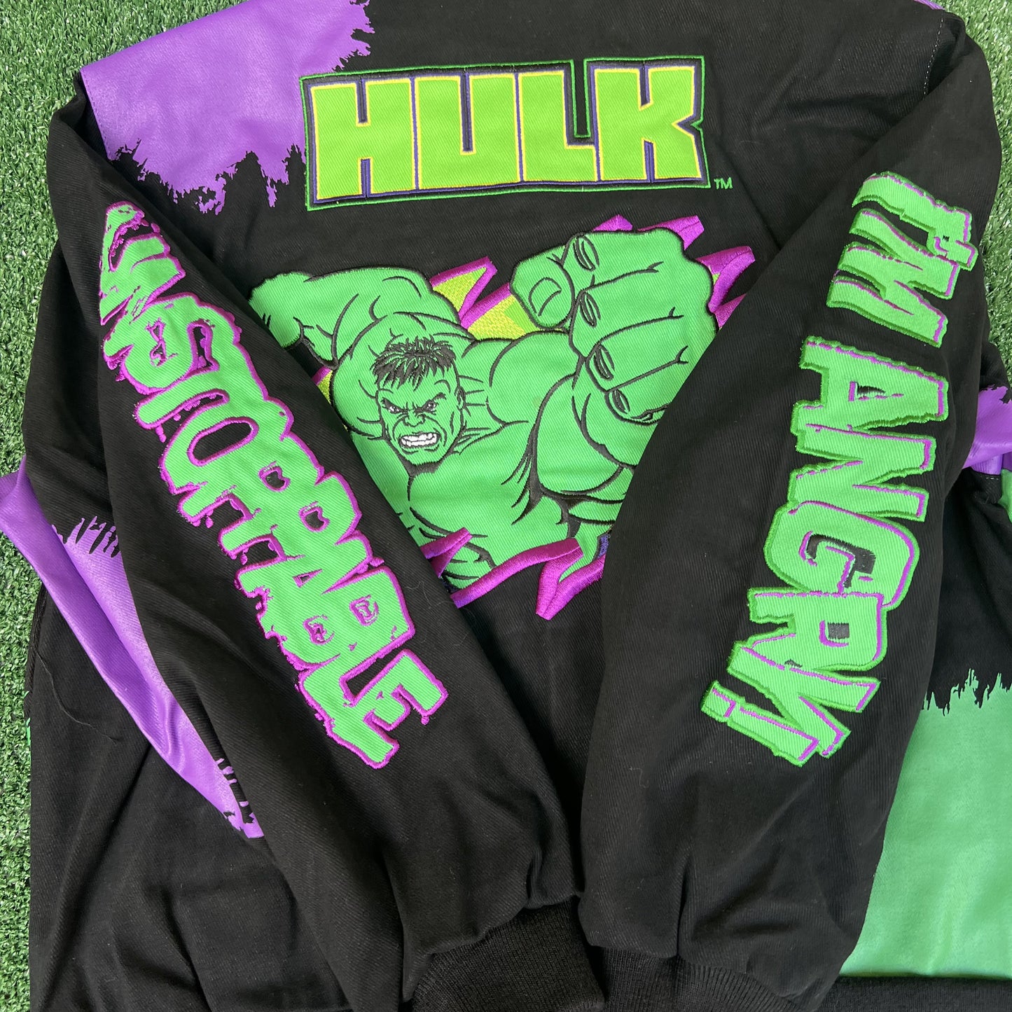 NWT VTG JH Design Hulk Jacket Youth 2XL – Black Men’s S Crop Boxy Racing Marvel