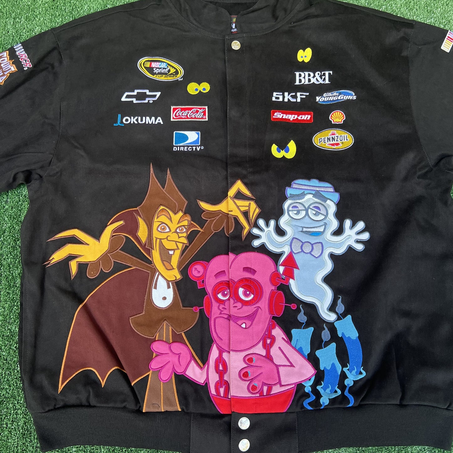 NWT VTG NASCAR Monsters Cereal Jacket Men’s 2XL – Count Chocula, Boo Berry, Franken Berry