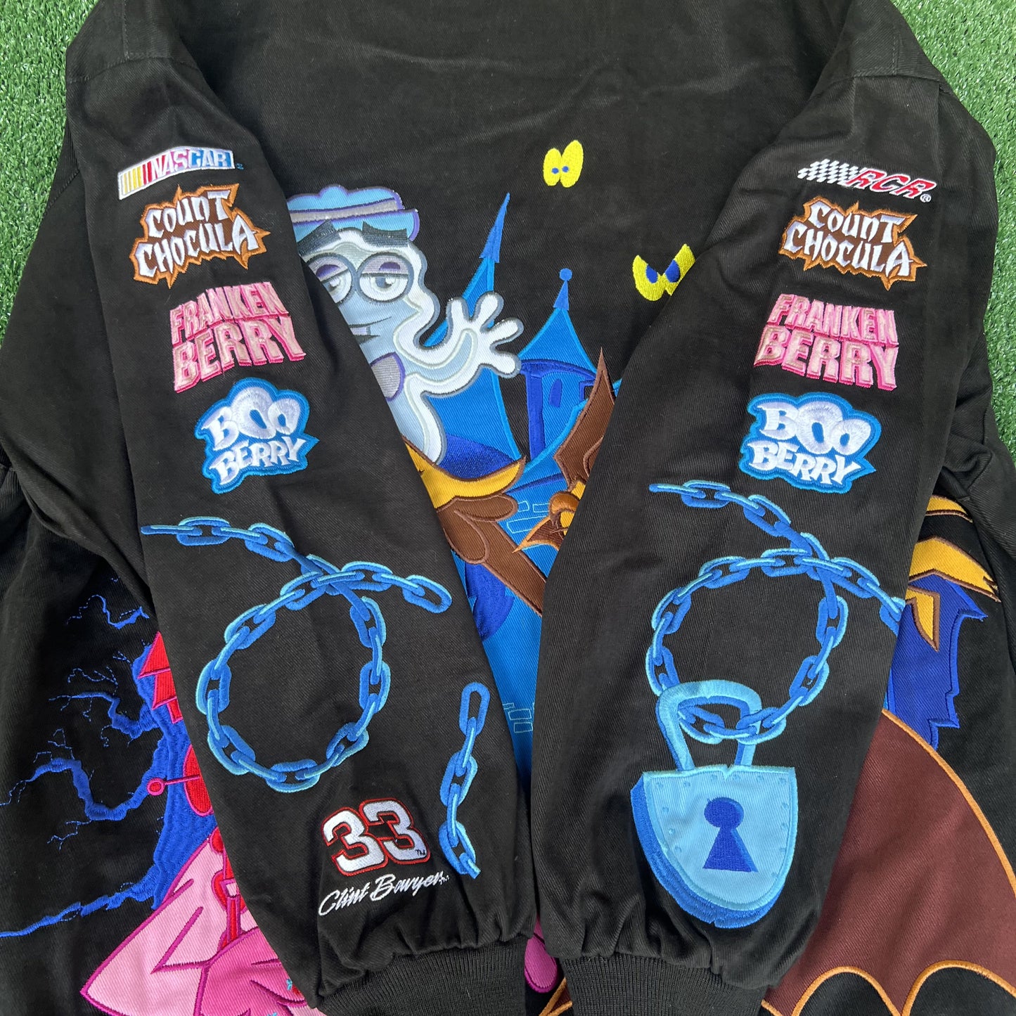 NWT VTG NASCAR Monsters Cereal Jacket Men’s 2XL – Count Chocula, Boo Berry, Franken Berry