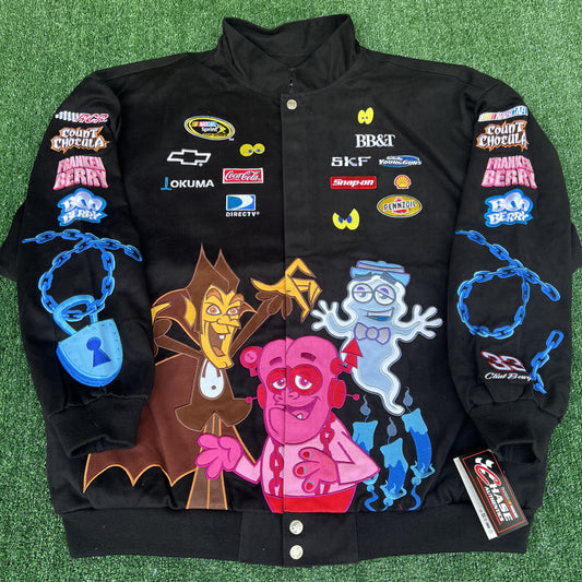 NWT VTG NASCAR Monsters Cereal Jacket Men’s 3XL – Count Chocula, Boo Berry, Franken Berry