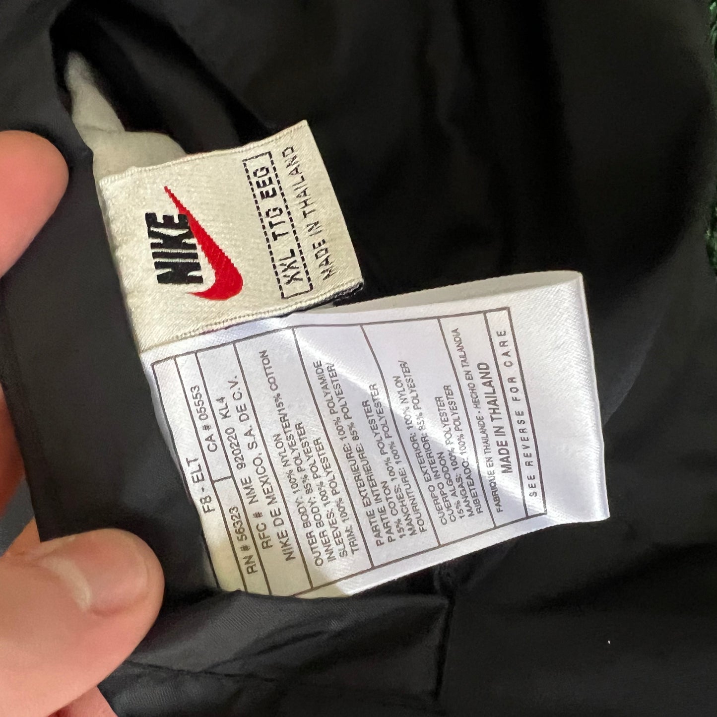 Vintage 90s Men's Nike Reversible Bomber Jacket Black Burgundy White Tag - 2XL
