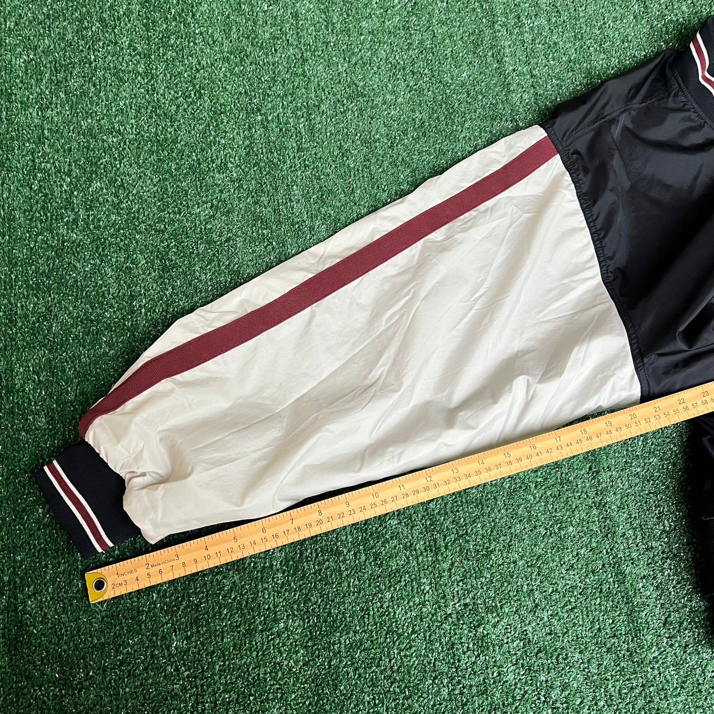 Vintage 90s Men's Nike Reversible Bomber Jacket Black Burgundy White Tag - 2XL