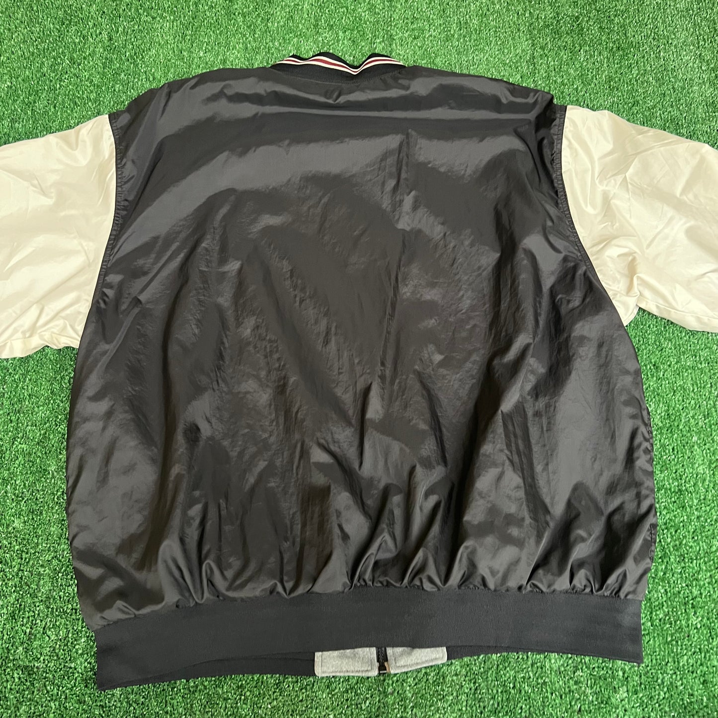 Vintage 90s Men's Nike Reversible Bomber Jacket Black Burgundy White Tag - 2XL