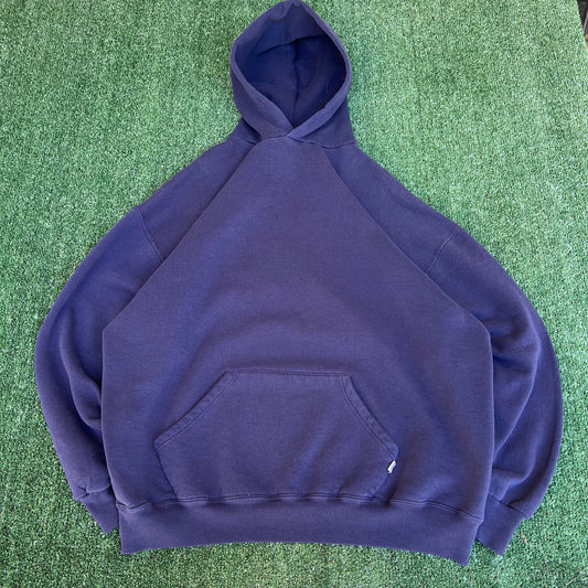 Vintage 90s Men Russell Athletic Navy Blue Boxy Hoodie 2XL Mexico 26x28.5" Kanye