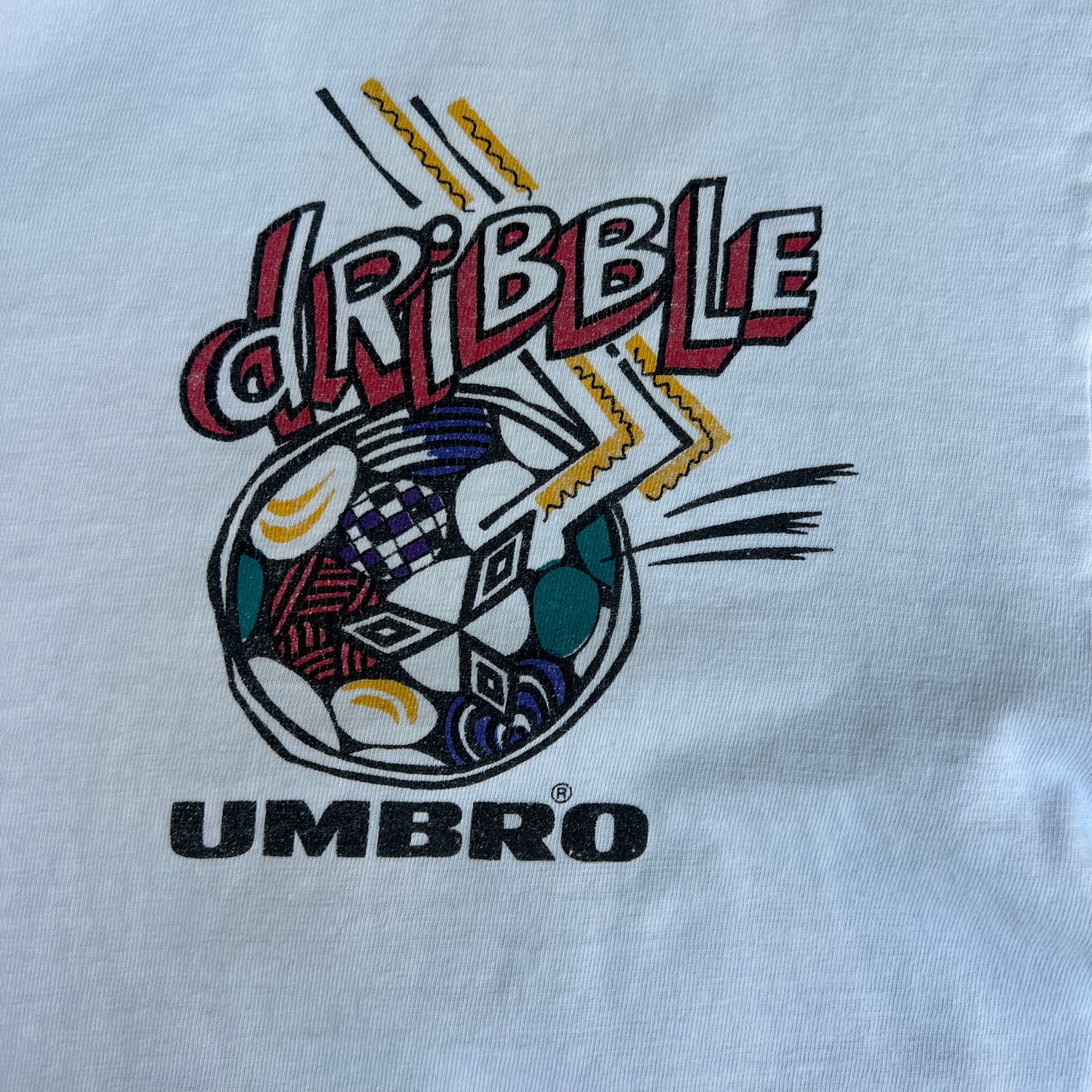 Vintage 90s Men's Umbro Trash Talk Soccer Dribble White T-Shirt XL AND 1 Style