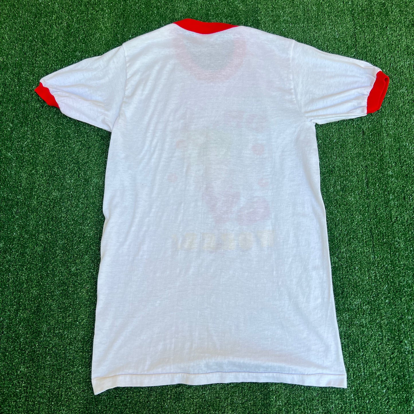 VTG 80s Men's Stedman Dr. J's Prescription Works White Red Ringer T-Shirt Small