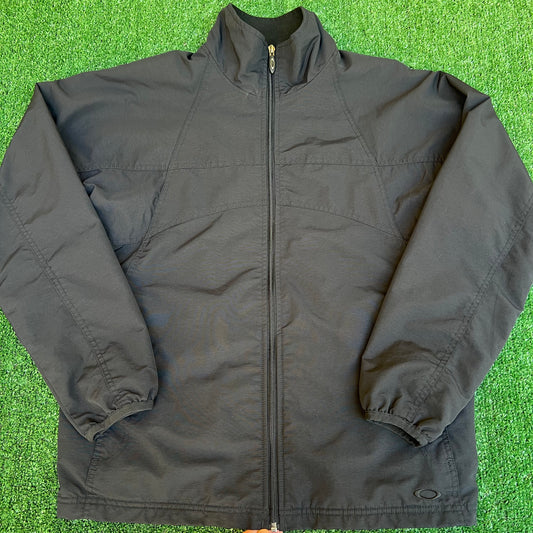 Vintage Y2K Men's Oakley Software Softshell Fleece Lined Winbreaker Black Small