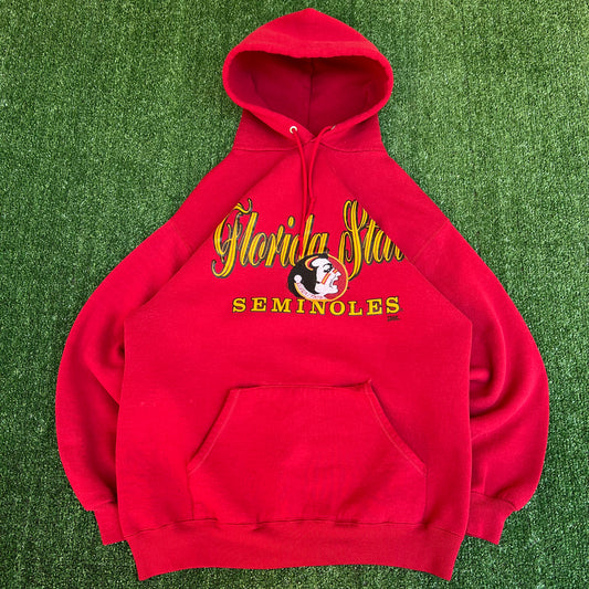 Vintage 90s Men's Florida State Seminoles FSU Embroidered Spellout Hoodie XL USA