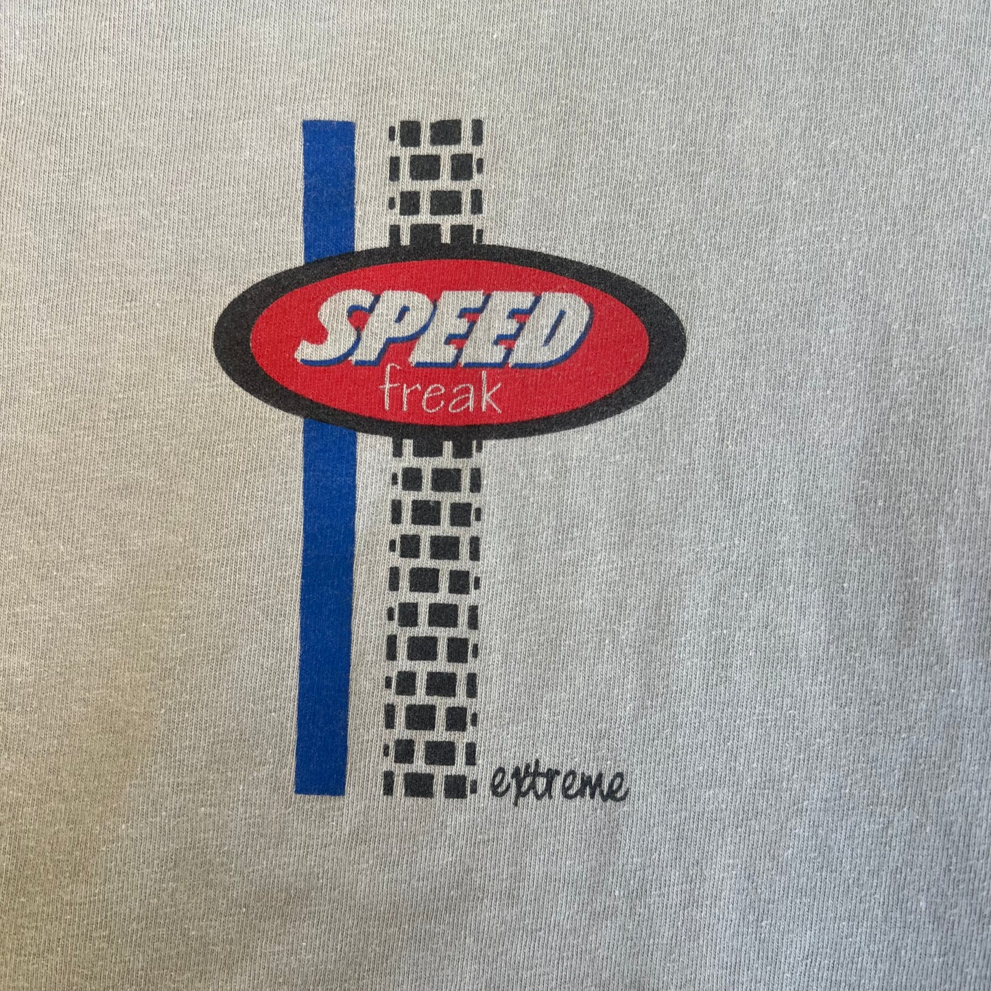 VTG 90s Speed Freak BMX Skull Life Behind Bars Gray T-Shirt Medium JNCO Style
