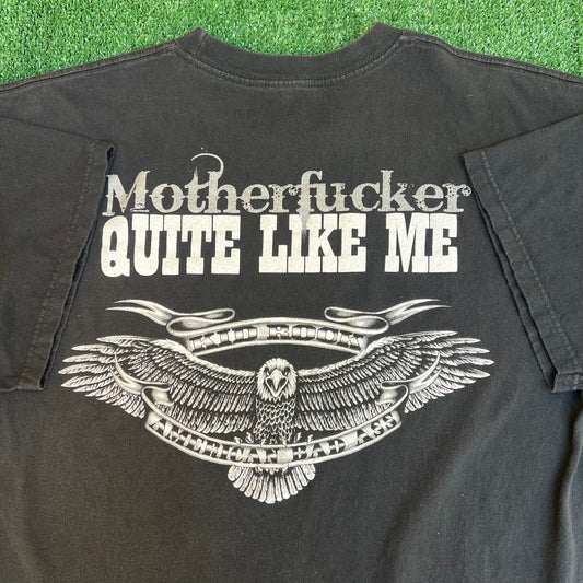 VTG 90s Men's Kid Rock American Badass Shirt MF Quite Like Me Black T-Shirt XL