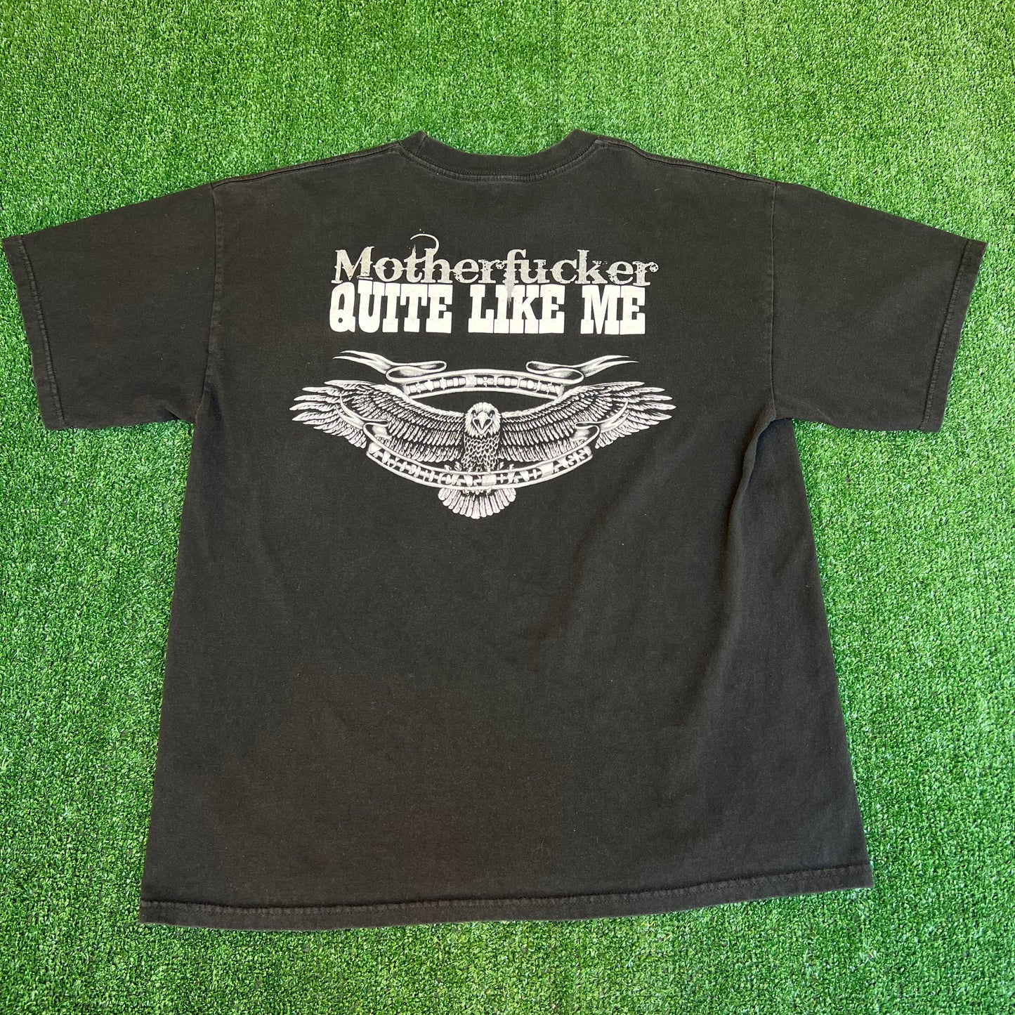 VTG 90s Men's Kid Rock American Badass Shirt MF Quite Like Me Black T-Shirt XL