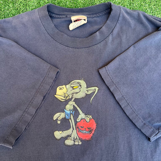 Vintage 90s Men's JNCO Donkey Faded Navy Blue Skater Oversized T-Shirt Large USA