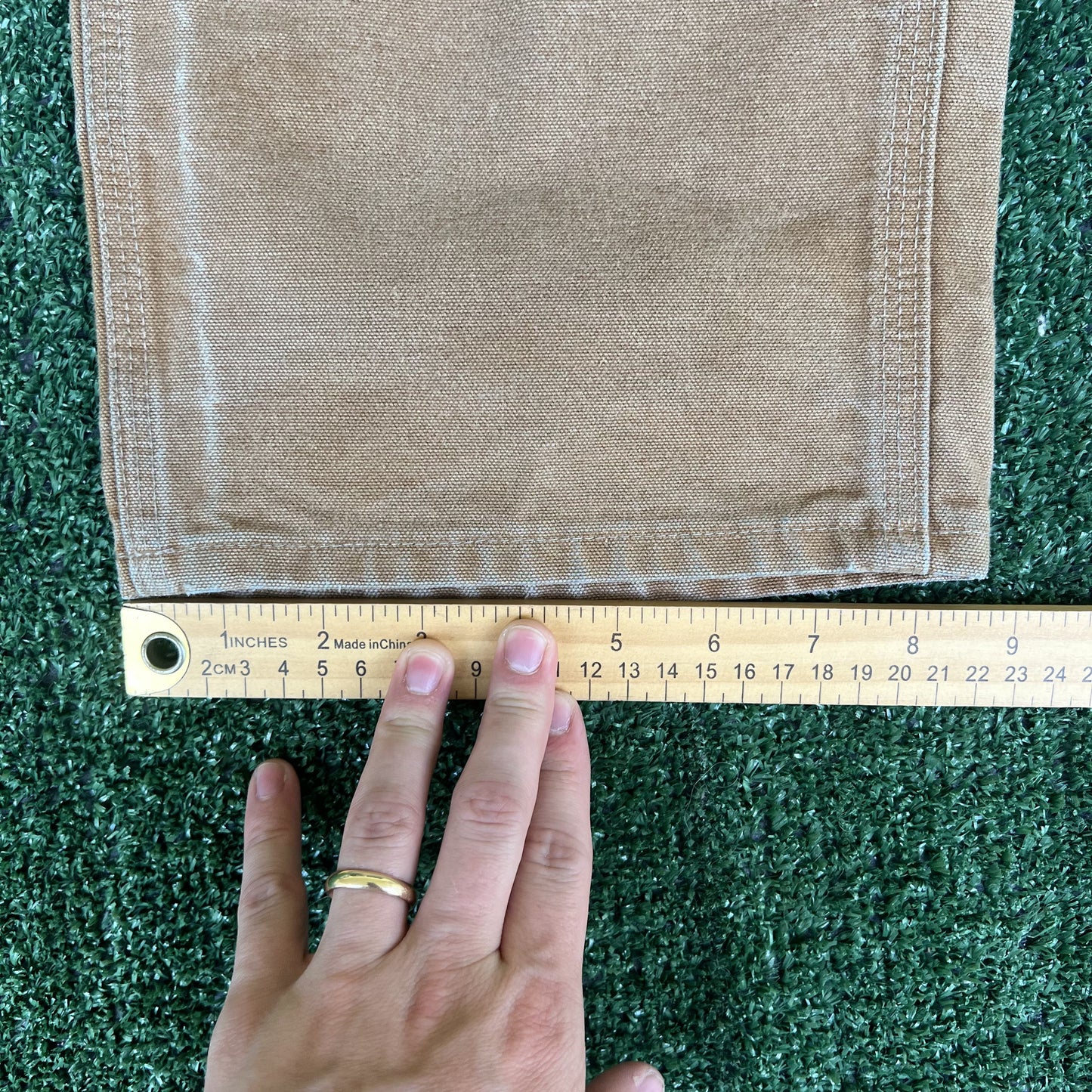 Men's Carhartt B01 BRN Double Knee Canvas Carpenter Faded Brown Pants 30x32 USA