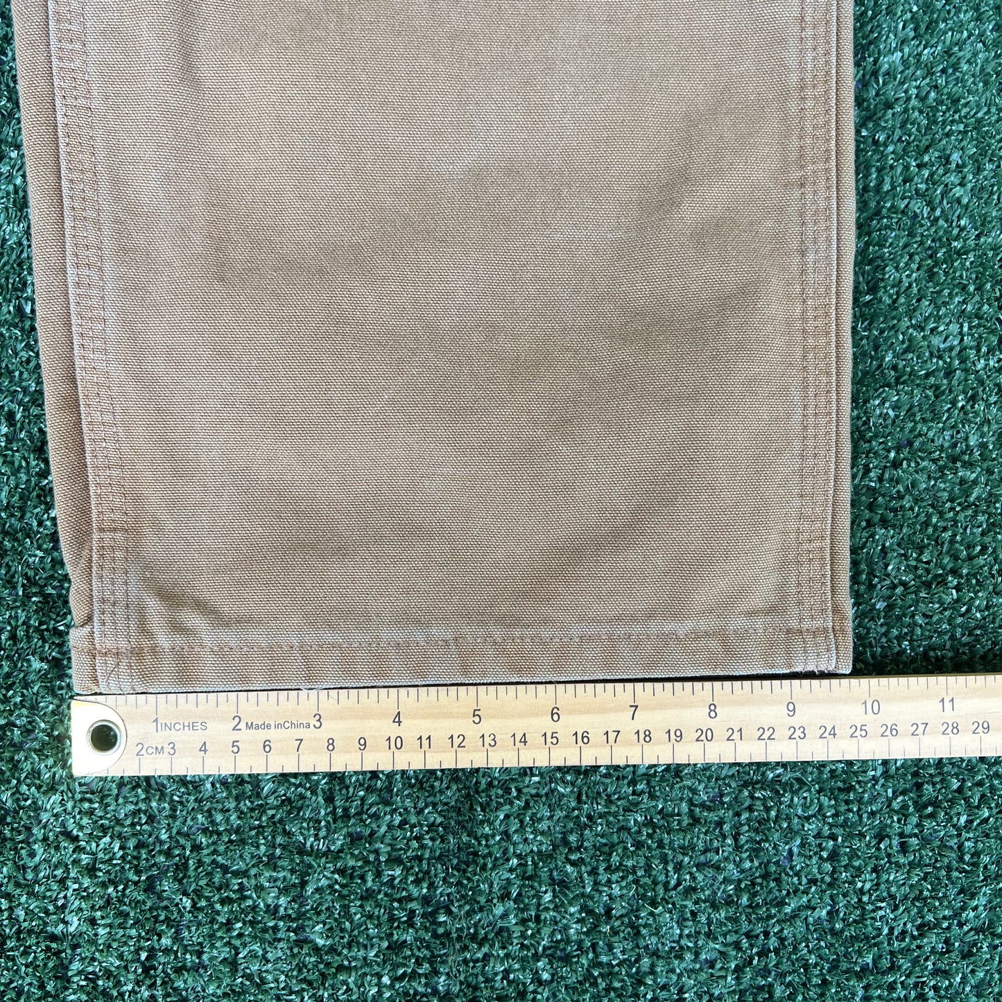 Men's Carhartt B136 BRN Dungaree Fit Double Knee Carpenter Canvas Pants 38x34