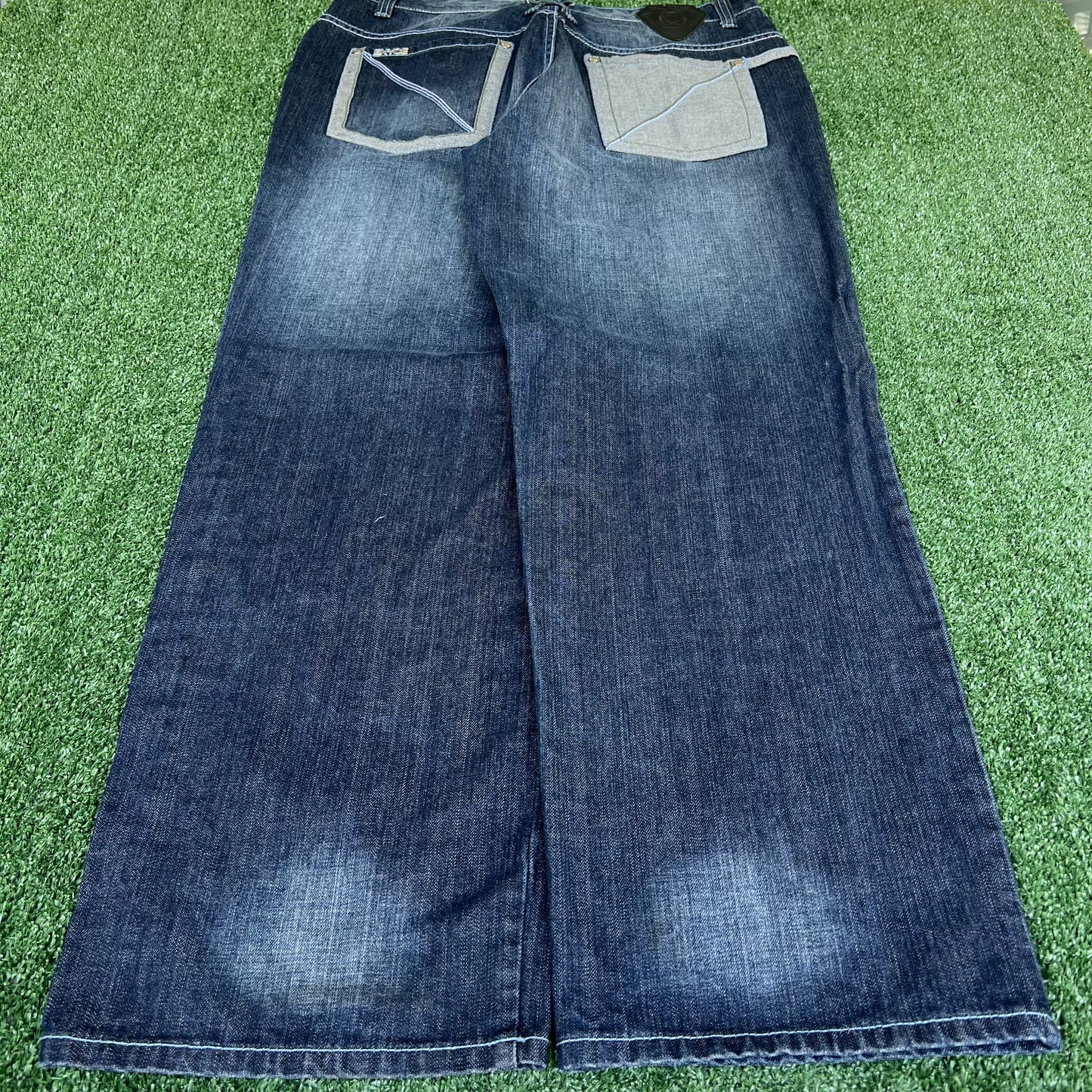 Vintage Y2K Men's Enyce Indigo Baggy Wide-Leg Hip Hop Blue Jeans 36x32