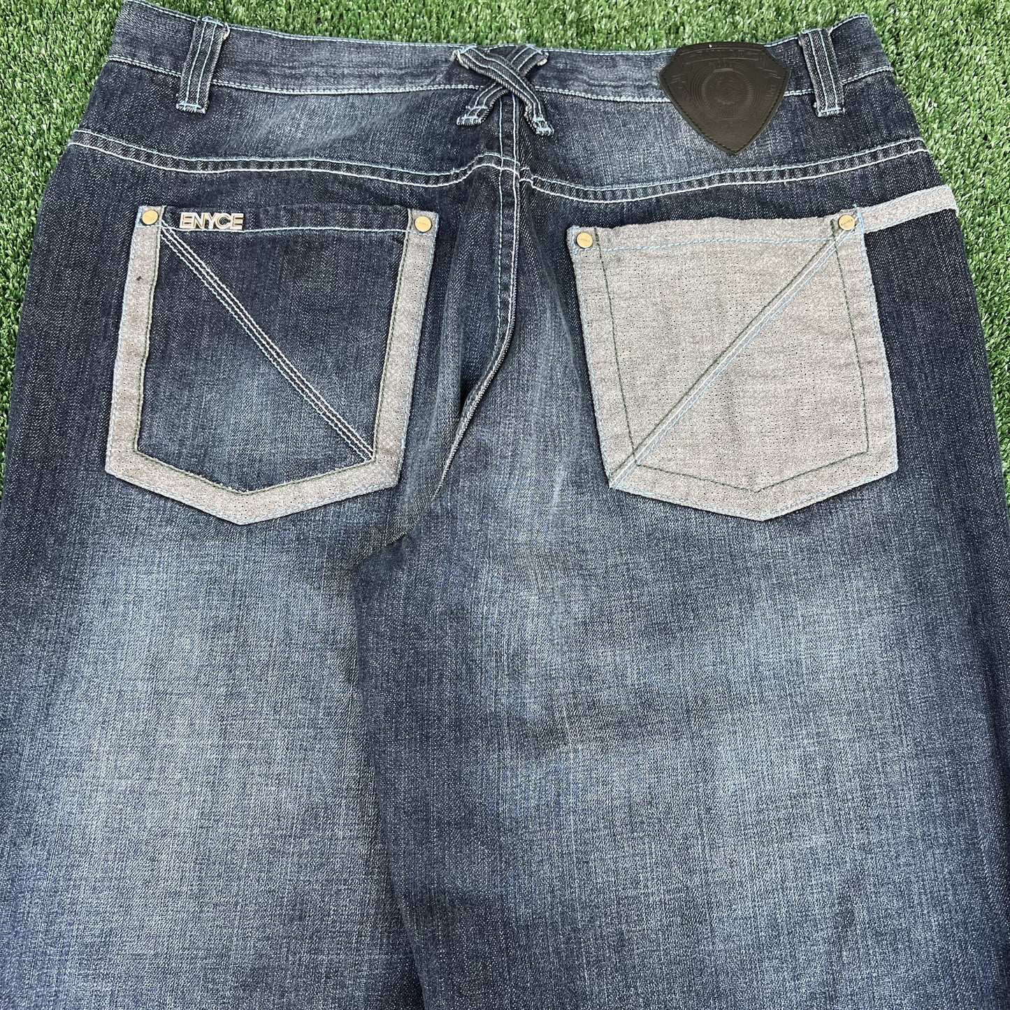 Vintage Y2K Men's Enyce Indigo Baggy Wide-Leg Hip Hop Blue Jeans 36x32