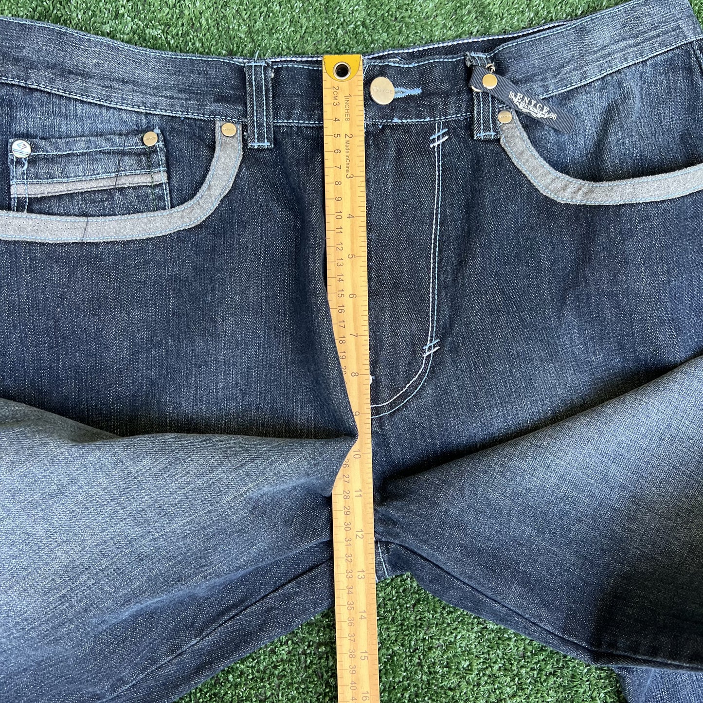 Vintage Y2K Men's Enyce Indigo Baggy Wide-Leg Hip Hop Blue Jeans 36x32