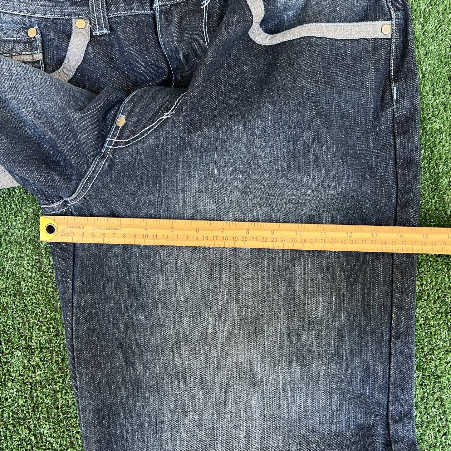 Vintage Y2K Men's Enyce Indigo Baggy Wide-Leg Hip Hop Blue Jeans 36x32