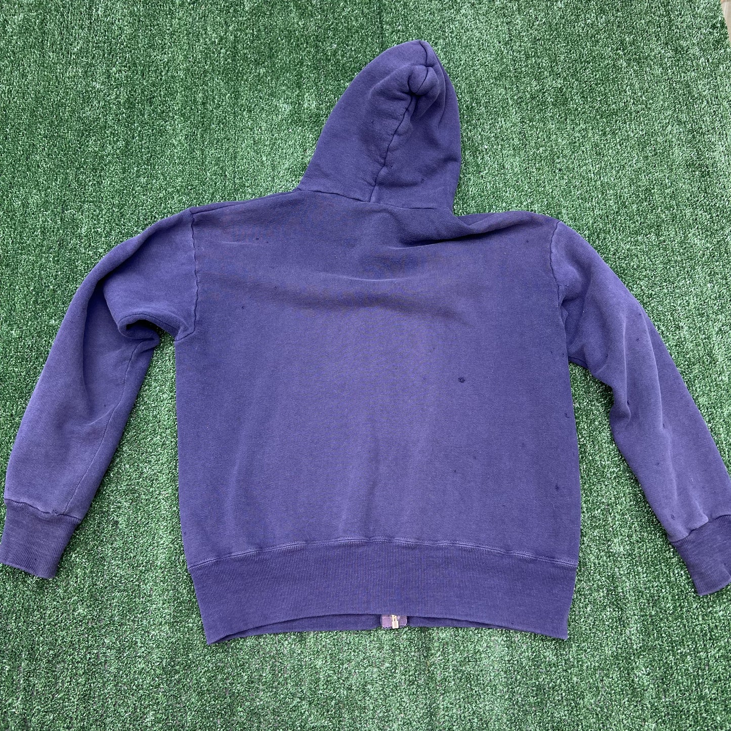 Vintage Sears Hoodie Men’s XL Navy Blue Faded Swift Zipper 50s 60s USA Boxy Fit